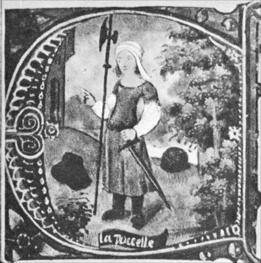 Jeanne d'Arc en costume de paysanne, xve siècle, Paris, BnF